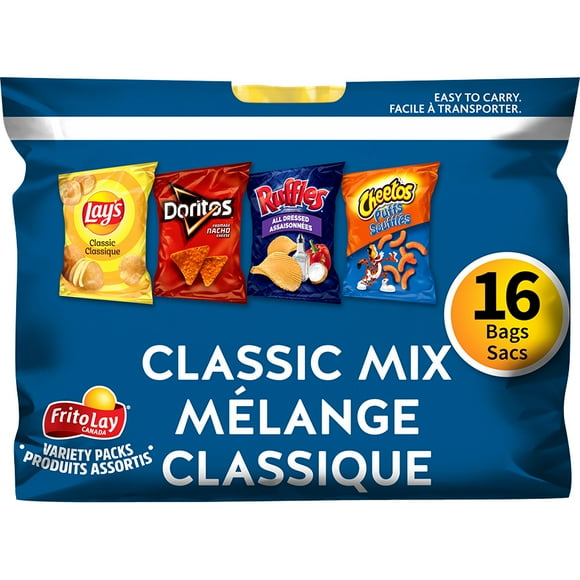 Frito-Lay Variety Packs Classic Mix Flavoured Snacks, 448GM