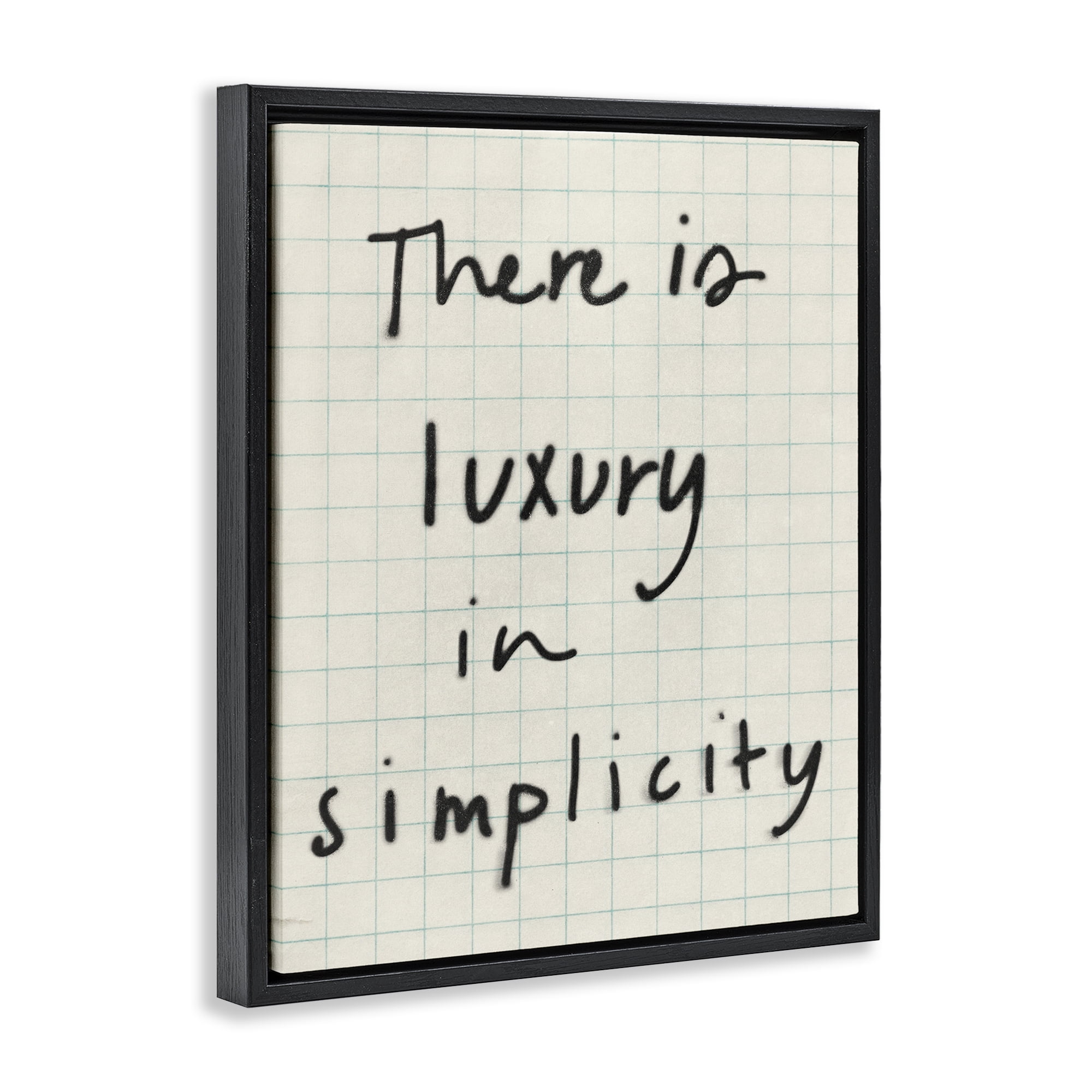 Stupell Industries Luxury In Simplicity Scrawl Black Framed Floater Canvas Wall Art, design by Victoria Barnes