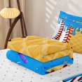 thumbnail image 5 of Erosebridal Dripping Ice Cream Zipper Full Size Comforter Sets with Fitted Sheet and 2 Pillowcases for Boys Men, Waffle Baseball Zipper Bedding Set, Blue Yellow, Reversible, 4 Pieces, 5 of 7