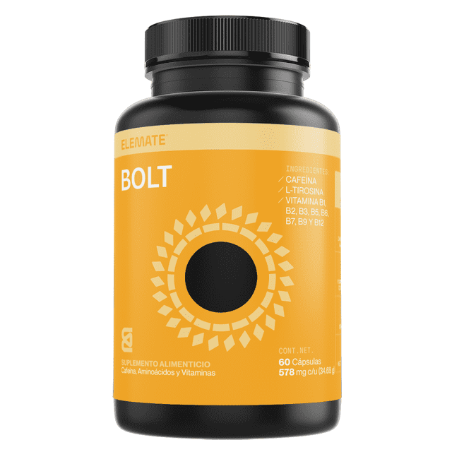 Multivitaminico Hombre y Mujer ELEMATE Suplemento Energizante 100% Natural Pre Entreno Hecho a Base de Vitaminas de Complejo B L-Tirosina y Cafeína Anhidra 60 Cápsulas Veganas