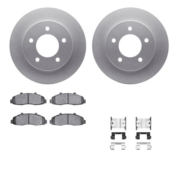 Dynamic Friction Company Front Geospec Brake Rotors with Ultimate Duty Performance Brake Pads includes Hardware 4412-54018