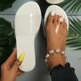 thumbnail image 4 of BLTIBY Women's Flat Sandals Open Toe Single Band Transparent Fashion Slides Comfortable Casual Slip-On Slippers with Cushioned Footbed for Summer and Daily Wear White 40, 4 of 4