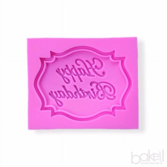 Happy Birthday Silicone Fondant Mold, 2.75 x 2.16 Inches | Bakell