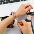 thumbnail image 5 of KOMI Apple Watch Band Compatible for Apple Watch Ultra 49mm 45mm 44mm 42mm 41mm 40mm 38mm Women Rhinestone Apple Watch Strap for Series 9/8/7/6/5/4/3/2/1/SE Bracelet Rose Gold, 5 of 6