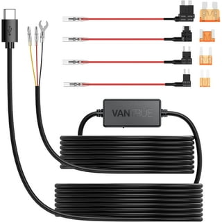 VanTop V9H Dash Cam Hardwire Kit, 11.5ft Mini USB Hard Wire Kit for Dashcam  Converts 12V-24V to 5V/2.5A w/Fuse Kit with Tool 