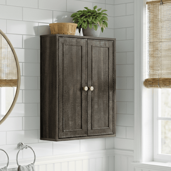 Wall Mounted Bathroom Cabinet with Adjustable Shelves, Soft-Close Door & Antique-Style Knob, Space-Saving Storage Cabinet