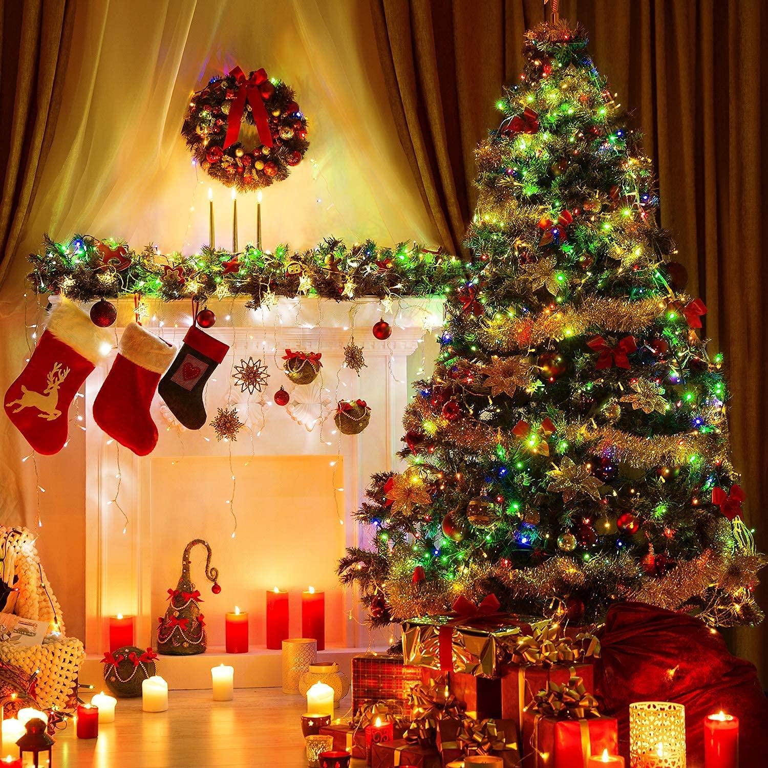 200 Multi-Colour LED Fairy Lights – Indoor/Outdoor Christmas Tree & Party String Lights