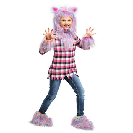 Girl's Fierce Rainbow Werewolf Costume