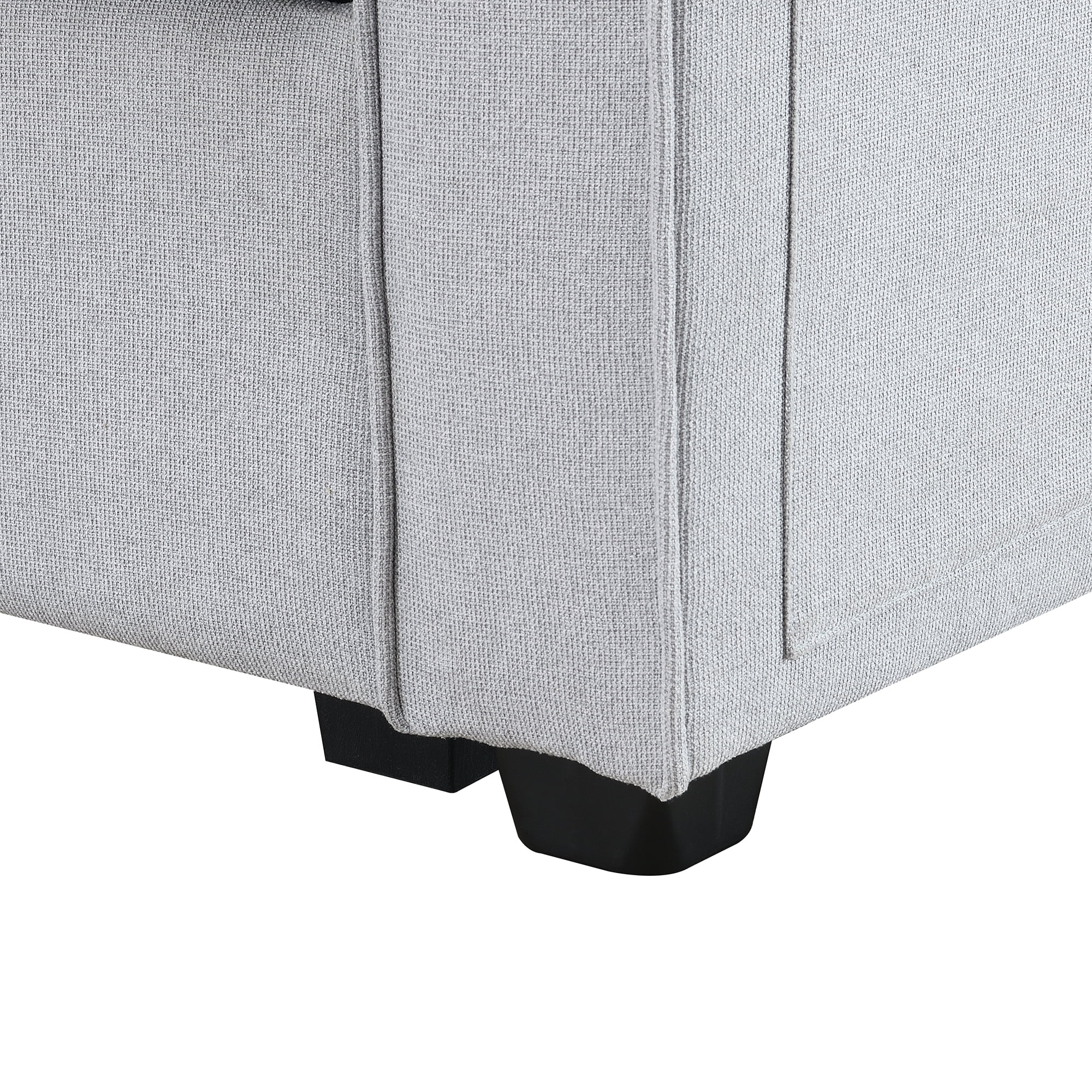 Upholstered Sectional Sofa with Console,114.2inch Modern 4 Seater Sofa Fabric Sofa with 4 Pillows and 2 Cup Holders and 2 USB Ports for Living Room, Apartment, Office,Light Gray