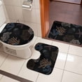 thumbnail image 4 of Black Coral Coastal Bath Mat 3 Piece Bathroom Rug Set, Nautical Starfish Summer Beach Non Slip Bath Rug Contour Mat and Toilet Lid Cover, Absorbent Shower Mats Soft Bath Rugs and Mats Sets, 4 of 8