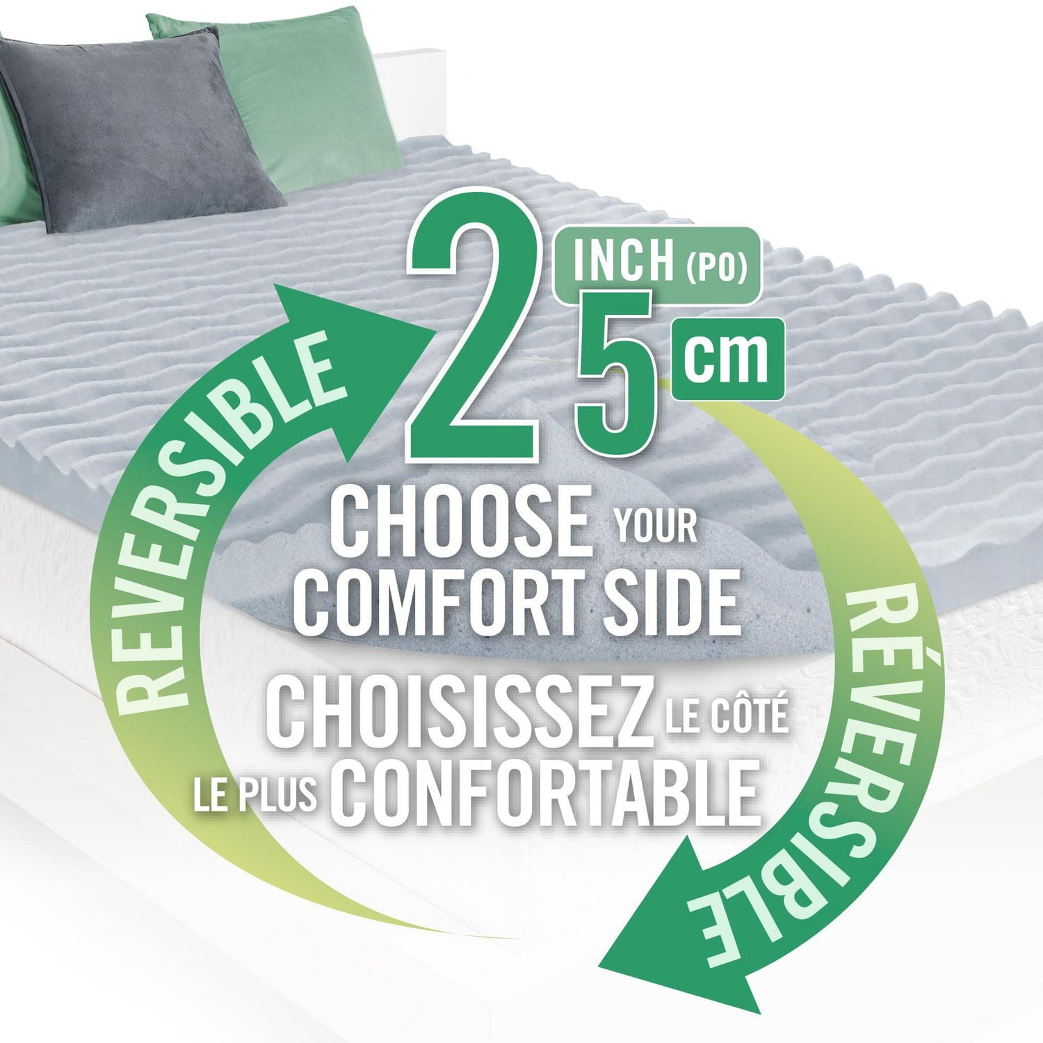 HoMedics 2"Cool Wave Memory Foam Mattress Topper
