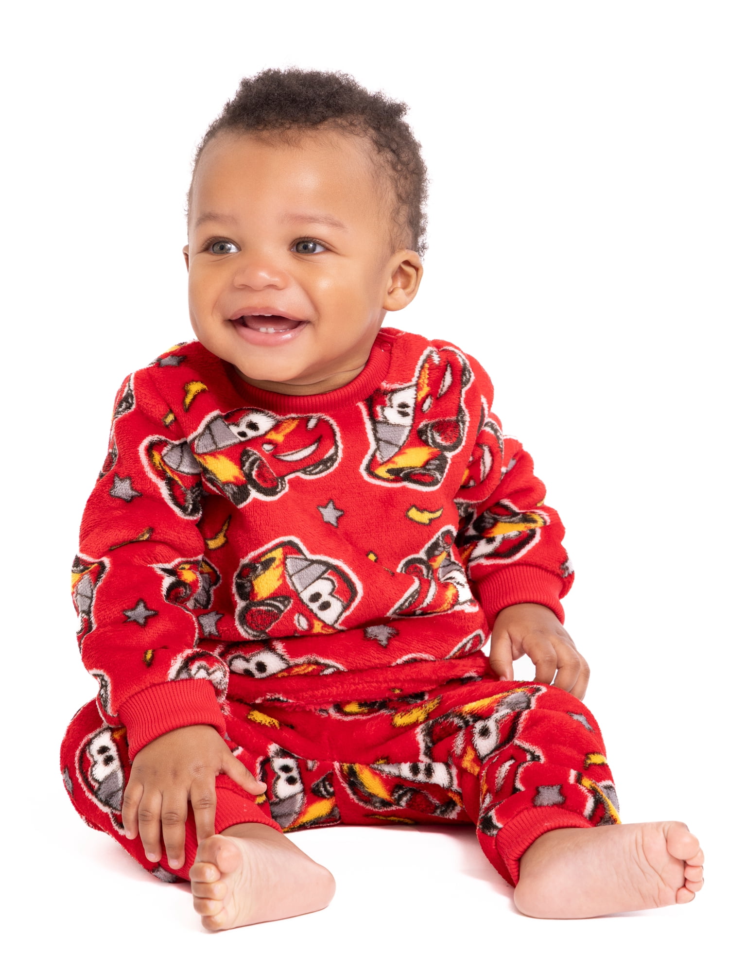 Pixar Cars Baby Long Sleeve Cozy All Over Print Crewneck Sweatshirt with Matching Jogger Pant, 2-Piece, Sizes 0/3M-24M