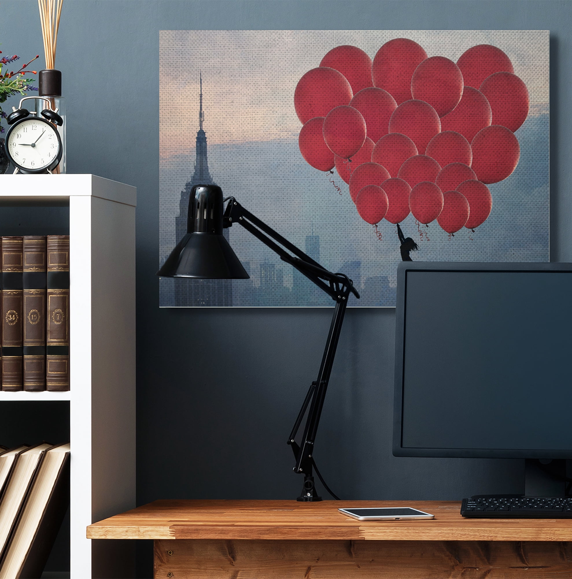 Stupell Home Décor Cityscape Girl Balloons Abstract Modern Collage Design Canvas Wall Art by Ashley Davis