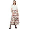 thumbnail image 4 of Phagun Jupe Portefeuille Hippie en Coton Blanche Réversible à Imprimé Floral Tenue d'Été, 4 of 6
