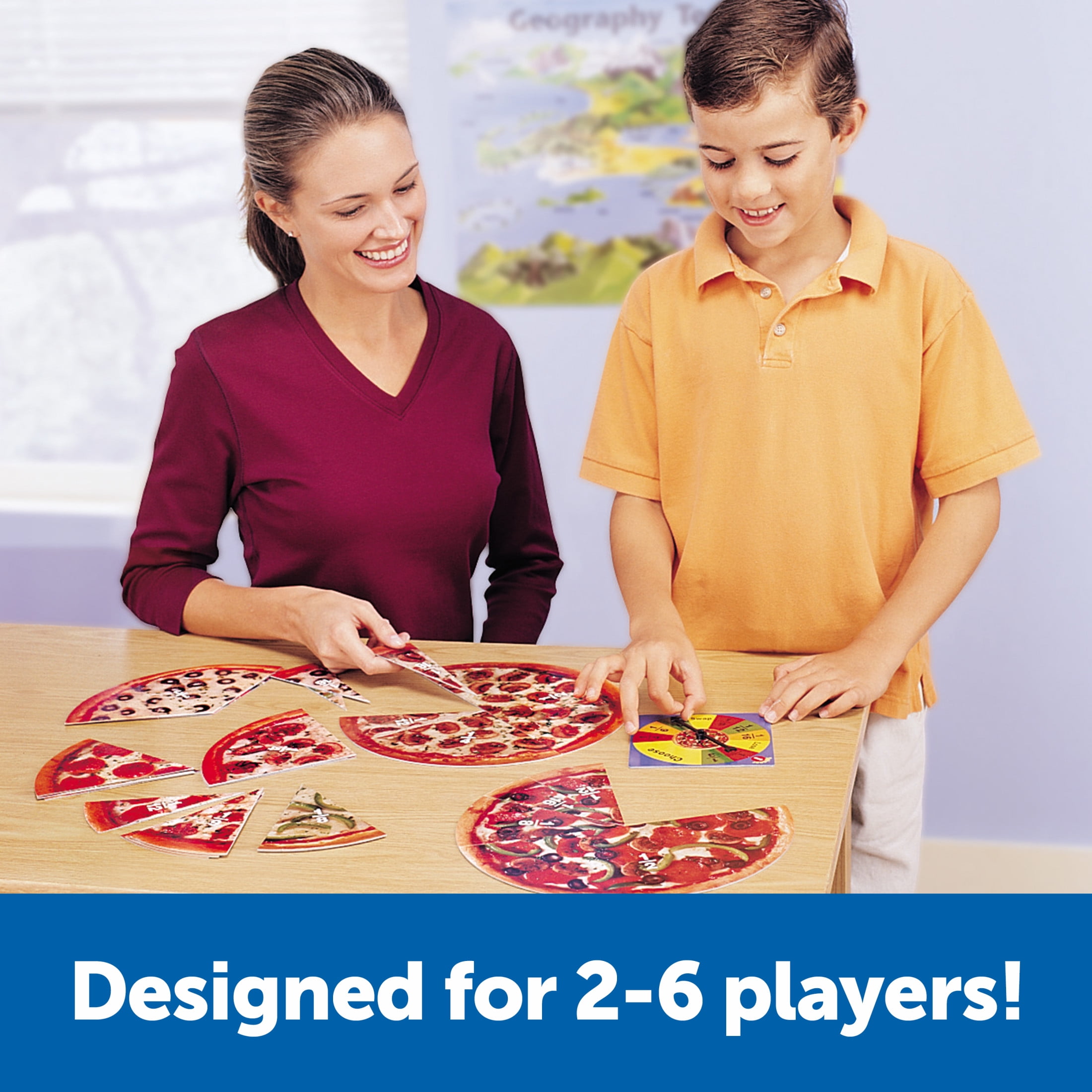 Learning Resources Pizza Fraction Fun Game, 13 Fraction Pizzas, Math Games, 67 Piece Game, Ages 6, 7, 8+