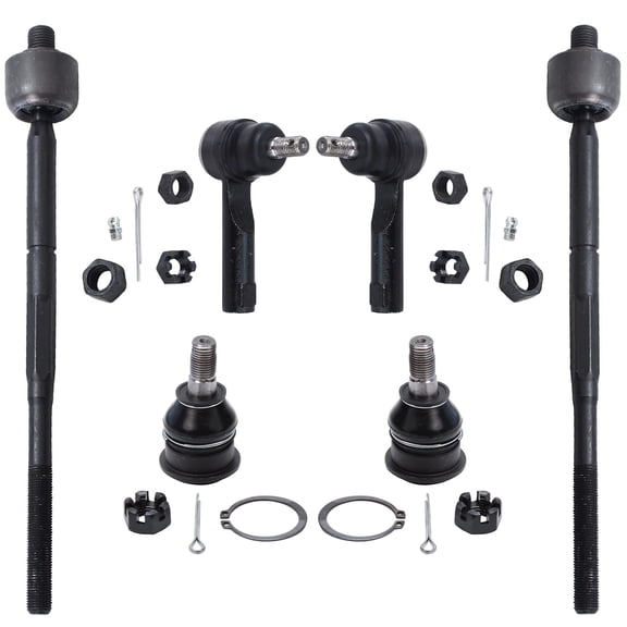 Detroitaxle - Front Inner Outer Tie Rods   Lower Ball Joints Replacement for 00-06 Nissan Sentra - 6PC Set