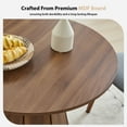 thumbnail image 6 of Wirrytor 31 Inch Round Dining Table for Small Spaces, Farmhouse Fluted Pedestal Kitchen Table, Solid Wood Circle Dining Table for Kitchen and Living Room (Walnut), 6 of 9