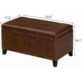 thumbnail image 3 of Joveco Storage Ottoman Bench, 33 Inches Faux Leather Rectangle Tufted Foot Stool for End Foot of Bed, Bedroom, Living Room, Walnut, 3 of 14