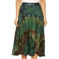 thumbnail image 2 of Sakkas Justina Womens Dance Midi Full Circle Tie-dye Skirt with Elastic Waist - Green - One Size Regular, 2 of 5