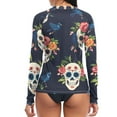 thumbnail image 2 of joogoo Womens UPF 50+ Sun Shirts Skulls Roses Long Sleeve UV Protection Rash Guard Tops S, 2 of 7