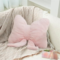 Bow Pillows Topboutique Soft Furry Pillows Plush Throw Pillows Sofa Pillows Bowknot Stuffed Throw Pillows Bow Shaped Decorative Pillows for Couch Bed Home Christmas Decor,1 Pc Pink 12.6 X 14.9 inch
