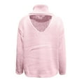 thumbnail image 2 of Vedolay Women's 2023 Sweaters Women's Fall Striped Oversized 2023 Pullovers Sweaters Casual Knit Tops,Pink XL, 2 of 5