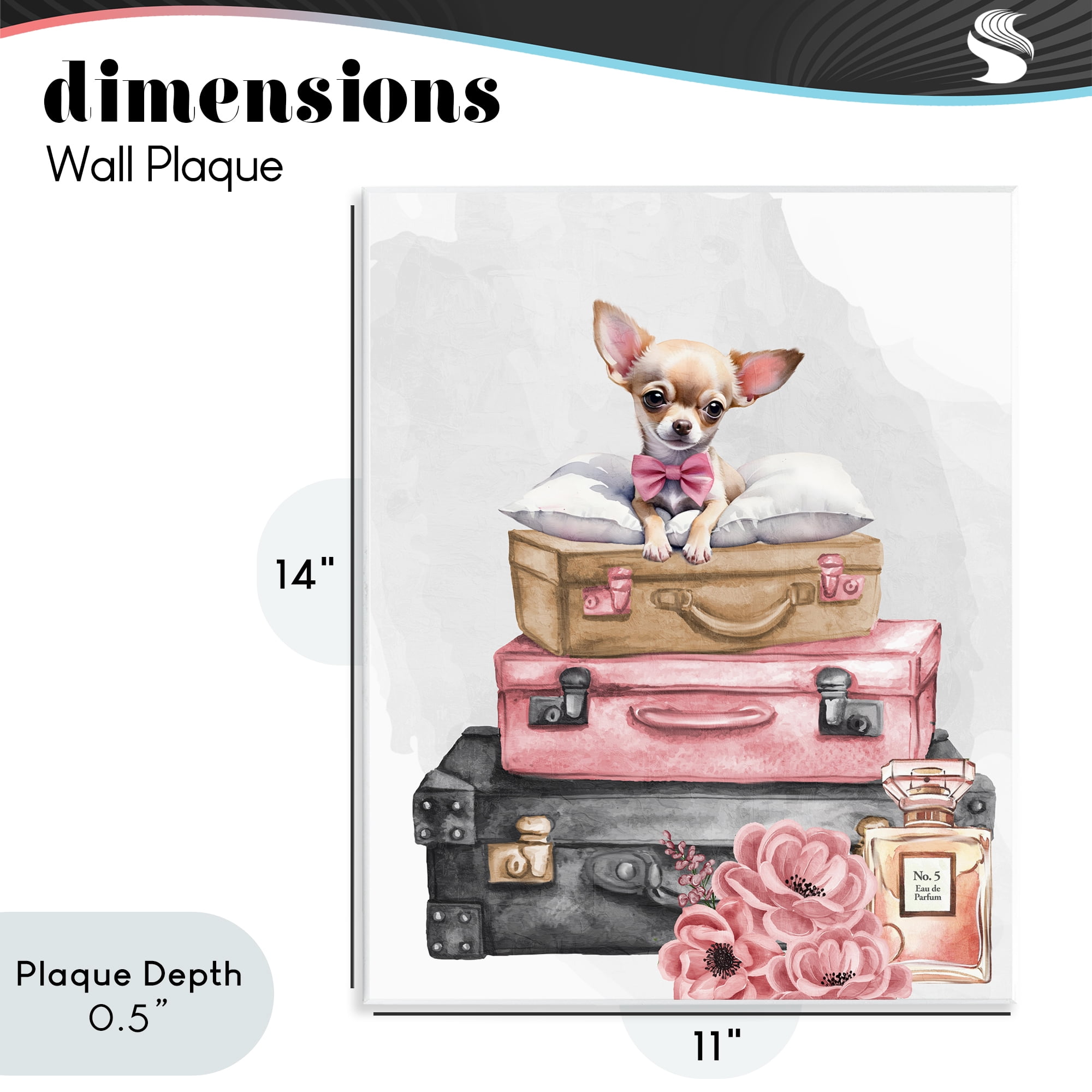 Stupell Industries Trendy Pup Travel Wall Plaque Art, design by Kim Allen