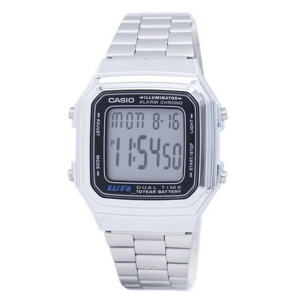 Casio Digital Stainless Steel Alarm Chrono Dual Time A178WA-1ADF A178WA-1A Men's Watch