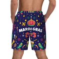 thumbnail image 4 of Haiem Happy Mardi Gras Mens Swim Trunks with Compression Liner 2 in 1 Swimming Shorts Stretch Swimwear Quick Dry,Board Shorts-3X-Large, 4 of 9