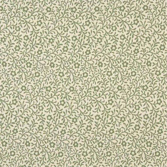 Designer Fabrics F419 54 in. Wide Green And Beige Floral Matelasse Reversible Upholstery Fabric
