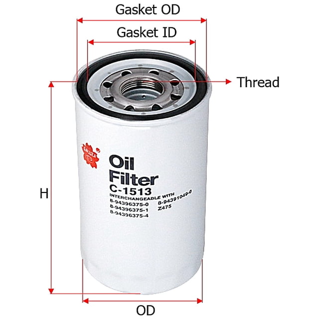 Filtro Para Aceite SAKURA L6 7.8L Diesel Número de Parte 3013736963538813