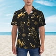 thumbnail image 2 of Pofeuu Christmas Gold Deers1 Print Hawaiian Shirt for Men Sleeves Casual Button Down Summer Beach Dress Shirts T-Shirts,Medium, 2 of 7