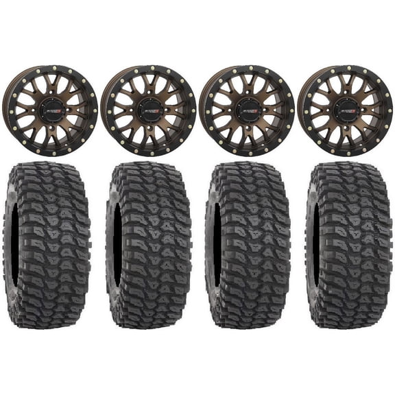 System 3 ST-3 Bronze 15" Wheels 35" XCR350 Tires Kawasaki Teryx Mule