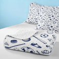 thumbnail image 4 of Manfei Cute Baseball Twin Quilt Set, Sport Twin Coverlet Set, White Navy, Reversible 2-Piece, 1 Bedspread and 1 Pillowcase, 4 of 7