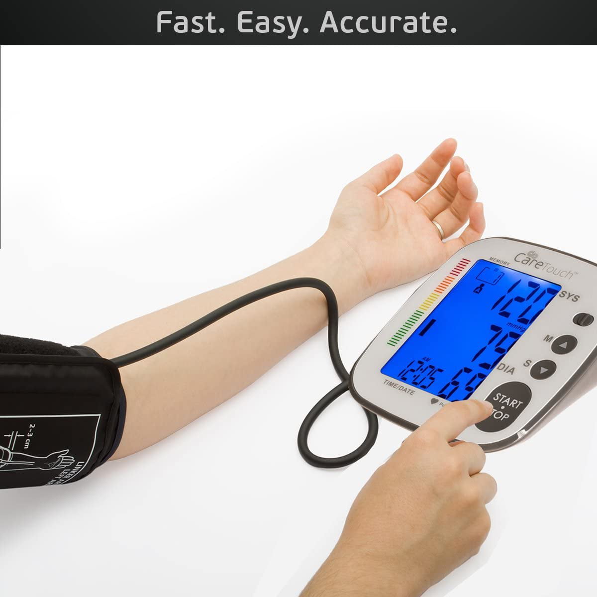 Care Touch Digital Wrist Blood Pressure Monitor, Wrist BP Cuff for Adults  Size 5.5-8.5, Blood Pressure Monitors for Home Use, Automatic High Blood
