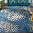 thumbnail image 3 of SAFAVIEH Sunrise Nita Floral Reversible Indoor/Outdoor Area Rug, Ivory/Blue Gold, 5'3" x 7'7", 3 of 9