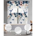 thumbnail image 2 of Navy Blue Spring Floral Swag Curtains for Living Room/Bedroom Windows, Farmhouse Butterfly Watercolor Kitchen Curtains and Valances Set 36 Inch Length, Light Filtering Swags Valance Curtain Panels, 2 of 5