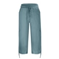 thumbnail image 7 of Mohiass Women's Cargo Capris Hiking Lightweight Quick Dry Summer Outdoor Casual Travel Pants with Pockets Blue S, 7 of 7