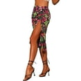 thumbnail image 4 of MODA NOVA Juniors Summer Flowy Ruched Front Beach Tropical Floral Midi Skirt, 4 of 5
