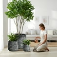 thumbnail image 5 of Planters Set of 3, Big Round Outdoor Indoor Garden Pots with Drainage Hole & Rubber Plug, 17/13/9 Inch Diameter (SH005), 5 of 10
