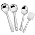 thumbnail image 1 of Stainless Steel Kitchen Tools Set Of 4 - Silver | 1 Basting Spoon+ 2 Serving Spoons+ 1 Turner For Kitchen Cooking & Serving - Rust Free, Dishwasher Safe, Easy To Clean, 1 of 5