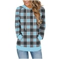 thumbnail image 2 of Ailaofu Plaid Hoodies for Women Oversized Long Sleeve Color Block Buttery Soft Pullover Loose Fit Fall Outfit for All Styles, 2 of 6