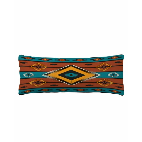 Aztec Southwest Body Pillow Cover 20 x 60 Inch Decorative Pillow Cover Boho Tribe Brown Geometric Lumbar Pillowcase Seasonal Rectangle Cushion Case for Couch Sofa Bed Living Room