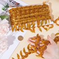 thumbnail image 3 of 10 Yards Metallic Round Coin Shape Sequin Leaf Tassel Trim Gold Centipede Fringe Lace Ribbon for Wedding Party Dance Dress Sewing Garments Belt Halt Decoration Crafts, 3 of 9