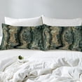 thumbnail image 3 of Erosebridal Botanical Bark Fitted Sheet Set Full, Tree Lines Print Bedding Set, Breathable 3-Piece (No Top Sheet), 3 of 5