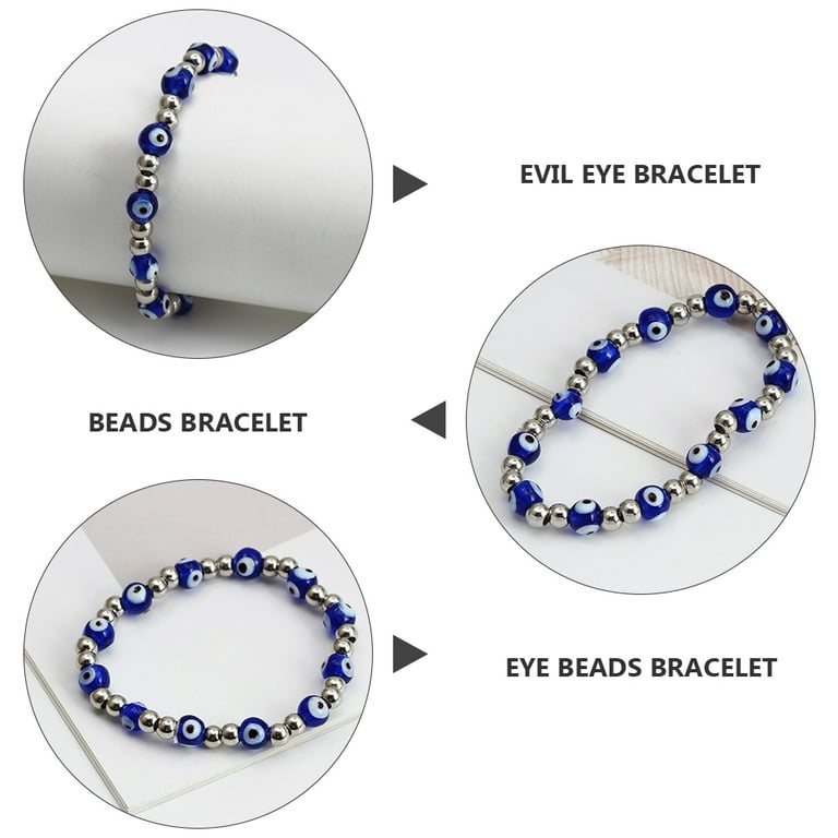 Lucky Eye Blue Evil Eye Beads Bracelet Adjustable Copper Stone