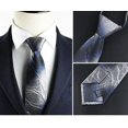 thumbnail image 4 of SURJDE Men's Boy's Zipper Tie Business Wedding Solid Checks Striped Designer Necktie, 4 of 5