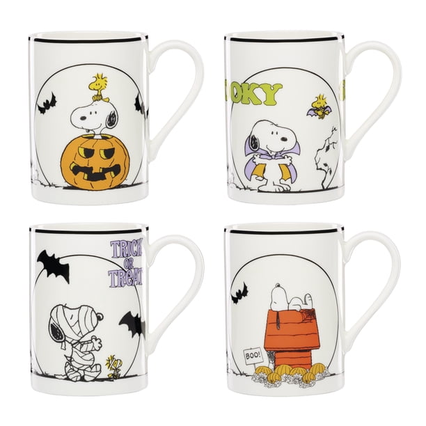 Juego de 4 tazas de café Lenox Peanuts para Halloween, porcelana, 330 ml