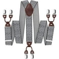 thumbnail image 4 of Bretelles pour Hommes avec 6 Clips Solides en Forme de Y Grand Cuir Costume Smoking, 4 of 9