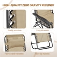 thumbnail image 4 of Yaheetech Chaises Longues Inclinables à Gravité Zéro avec Table d'Appoint, Ensemble de 3, Beige, 4 of 7